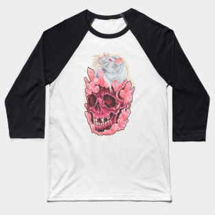 Pink Crystal Skull Baseball T-Shirt